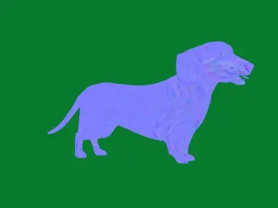 Wiener Dog Low-poly 3D model