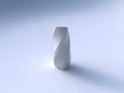 Vase bent rectangle with twisted bands 2 3D print model
