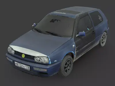 Volkswagen Golf 3 RAW Scan 3D model