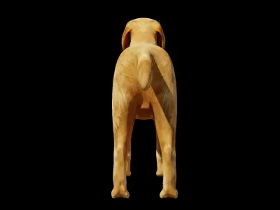 Dog Lowpoly Model golden retriever Low-poly 3D model