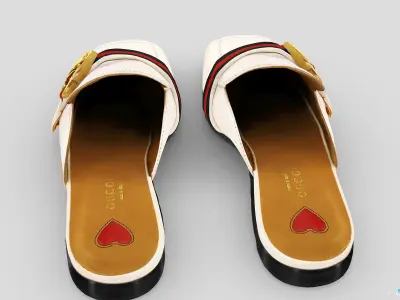 Gucci woman luxury fashion leather slippper 3D model
