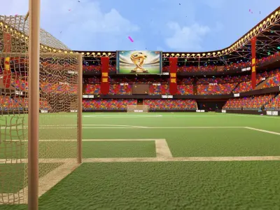 Football Soccer Stadium Game Ready Low-poly 3D model