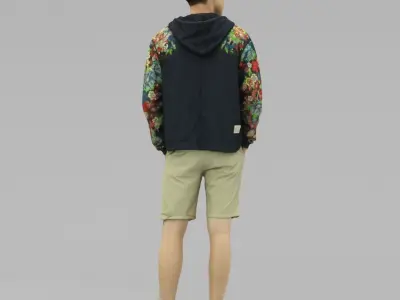 A Tall Young Man Posing with Hands in Pockets 3D model