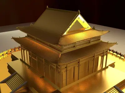 Chinese ancient house 3D model 27