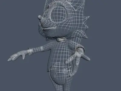 Cartoon Fox RIGGED Low-poly 3D model
