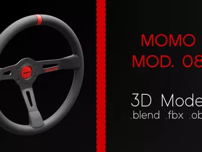 MOMO Mod 08 Steering Wheel 3D Model 3D model