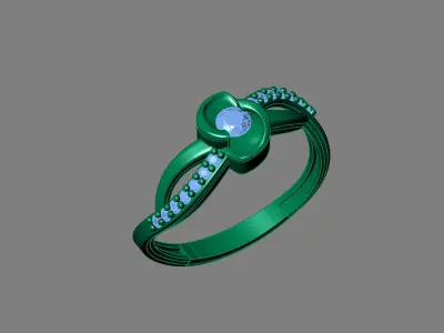 Rings for Women Womens Rings Stone Ring Ready STL 3DM Models  3D print model 4