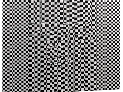 Panel sliding door with gold pattern 3D model