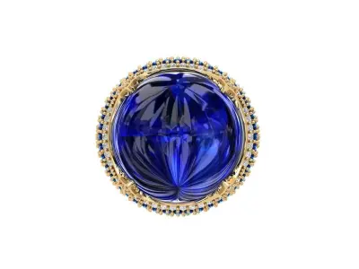 Solitaire Engagement Art Deco Ring 3D print model