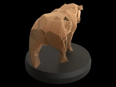 Parametric V Bulldog Low-poly 3D model