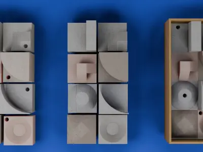 Modular Modern Art Sculpture Concept Golf Creator Kit Low-poly 3D model