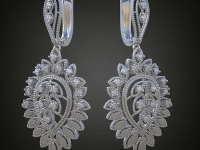 Earring 3D model 3D printable model 0089-11 Free 3D print model