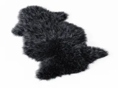 Bedside Sheepskin Rug 04 3D model