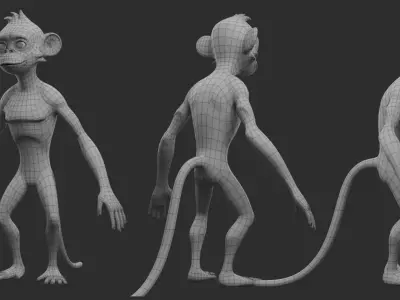 Monkey Stylize II Cartoon Low-poly 3D model