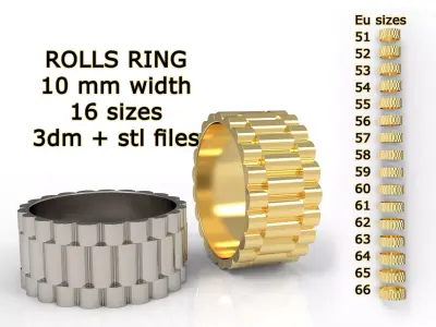 Rolls ring 10 mm wide 3D print model