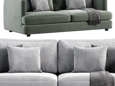 Ibiza sofa bed in dark grey 3D model