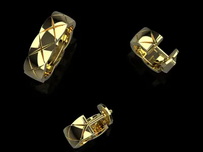 Ring and Earrings set50351 3D print model