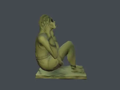 Screaming statue Free low-poly 3D model