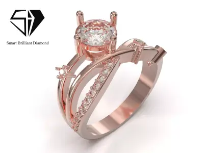 Jewelry printable solitaire ring model sr0129 3D print model