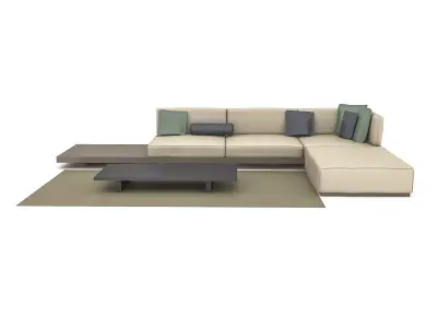 3D model modern sitting group Low-poly 3D model