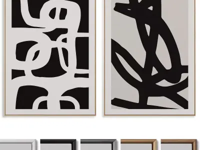 Abstract Painting Frame set 3D model 176