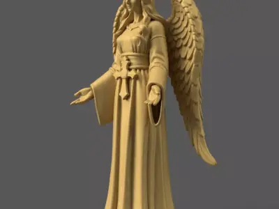 Elegant Angel Statue STL Christmas 3D Model 3D print model