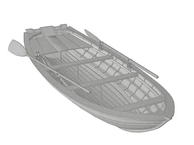 Wooden Boat BLENDER 3D Model Cycles 3D model