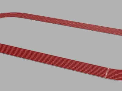 Oval track Low-poly 3D model
