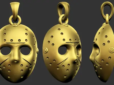 Hockey Mask Pendant 3D print model