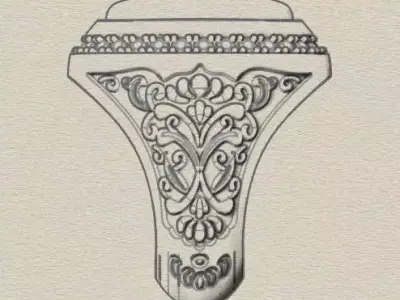 luxury oval halo man jewelry ring  3D print model