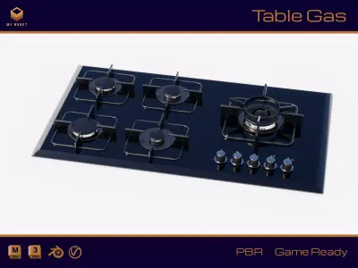 Table gas Low-poly 3D model