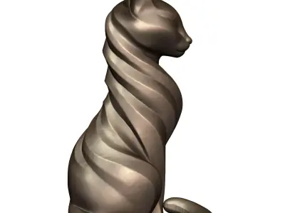 Serenity Gemstone Cat Sculpture 3D print model