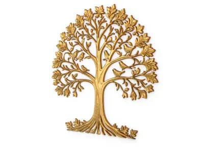 decor set wall panel wall tree relief mural CNC 47 3D model