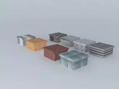 garnish boxes boxes decorative object Free 3D model