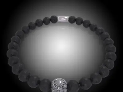 Stylish Skull Beads Bracelet -Firenze Collection- Skull - Spacer 3D print model