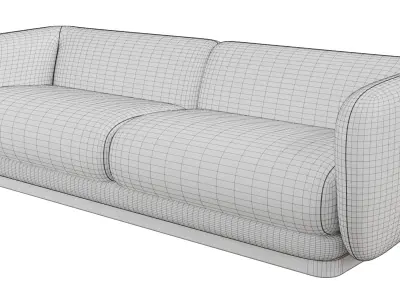 Pinni Sandstone Wool Boucle Sofa 3D model