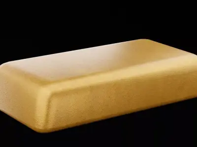 Gold Ingot Low-poly 3D model