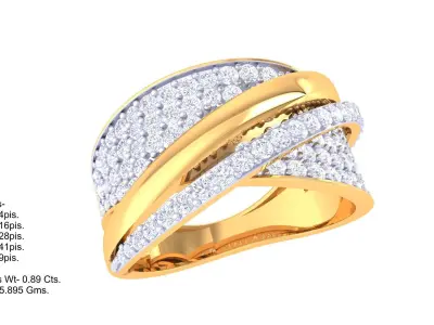 Ladies diamond ring 3D print model 2