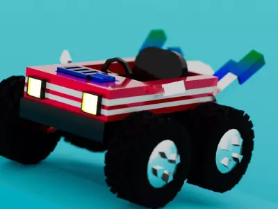 LOW POLY CAR RIGGING AUTODESKMAYA Low-poly 3D model