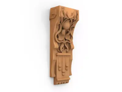 Decorative Bracket carved classic cnc 3d printing 04  3D print model