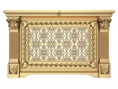 Radiator Cover Decorative Screening Grille Panel 011 Low-poly 3D model