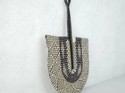 African Handwoven Fan 4 3D model
