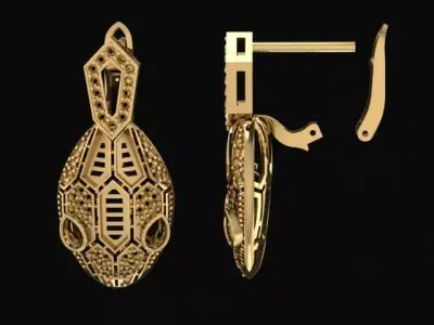 Set Snake Ring and Earrings for 3D Models 3D print model