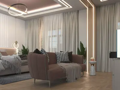 luxury bedroom 3D model buy