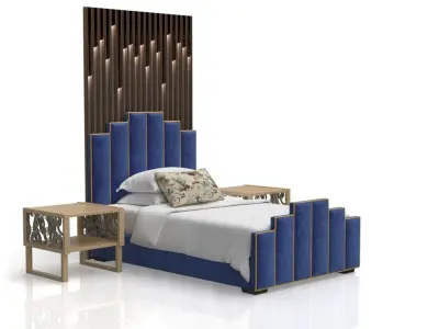 Luxury Single Bed 3D model