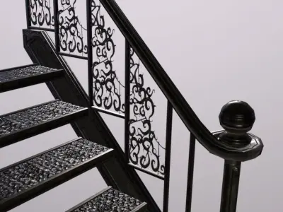 Stairs Garden Metal Iron Forged Low-poly 3D model