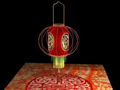 Chinese red  lantern  3D model purchase