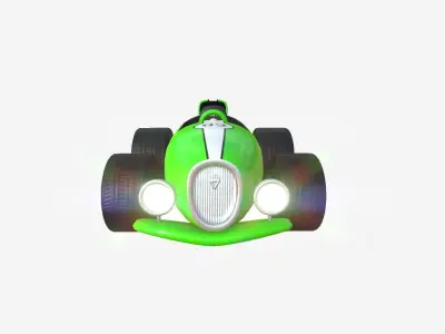Cartoon Kart B03 Green - Vehicle Racing Design Low-poly 3D model