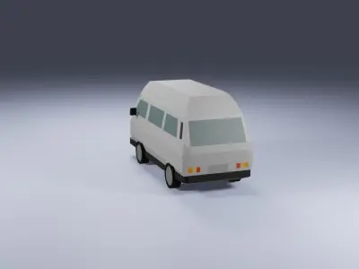 Low-Poly VW Transporter T3 Bus 3D model Low-poly 3D model
