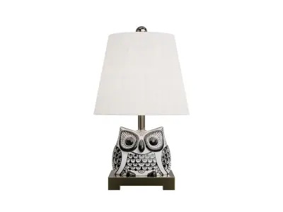 Owl Ceramic Mini Led Table Lamp 3D model